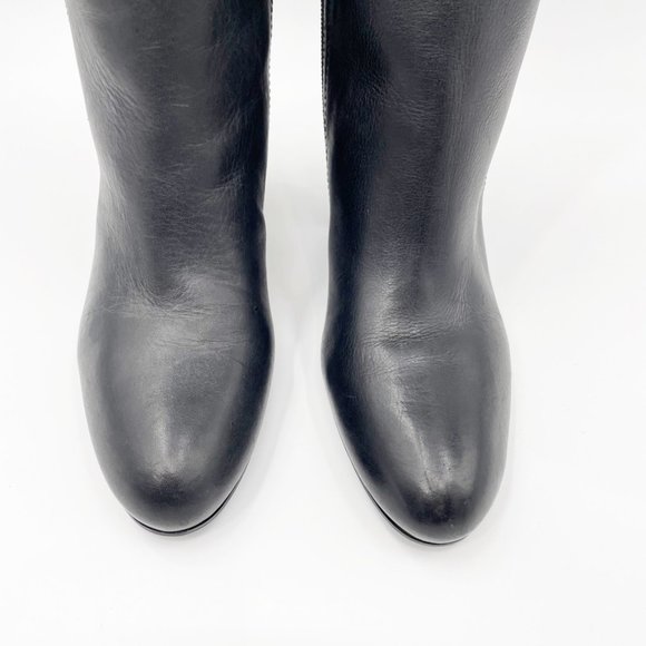 Franco Sarto Womens Black Leather & Suede Side Zip Boot Size 9.5 - Picture 6 of 13